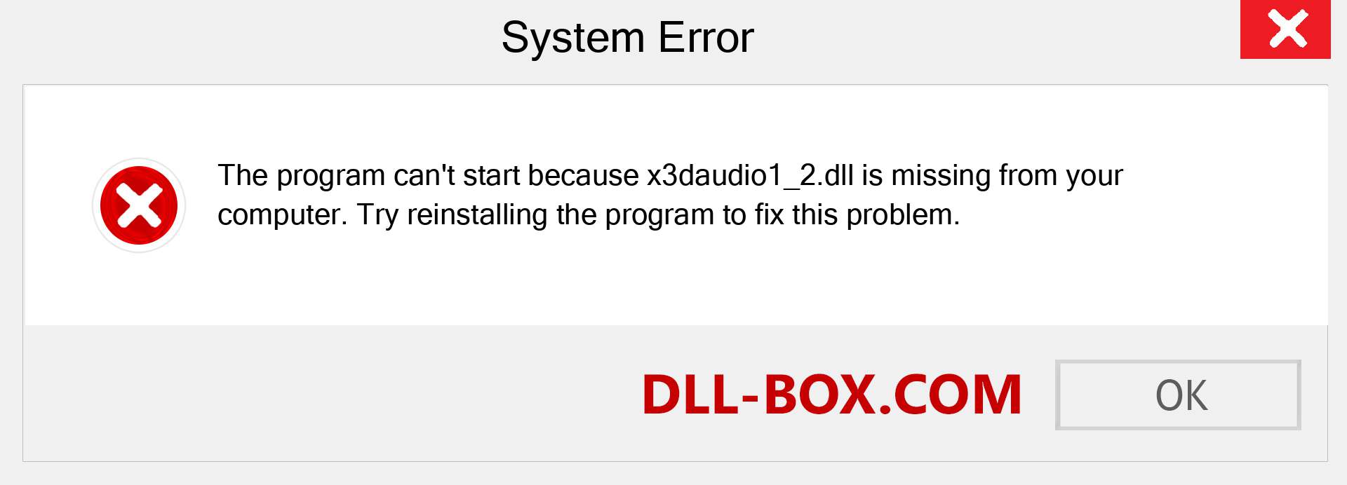  x3daudio1_2.dll file is missing?. Download for Windows 7, 8, 10 - Fix  x3daudio1_2 dll Missing Error on Windows, photos, images